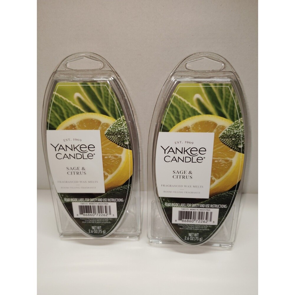Yankee Candle Sage & Citrus Wax Melts 2.6oz (Bundle of 2)